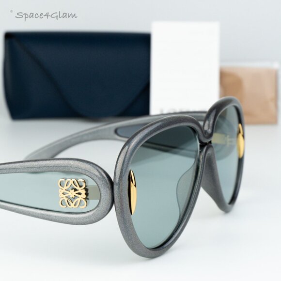 Loewe Women Sunglasses Grey Blue Mirror Pilot LW40132I 05X NEW AUTHENTIC - Picture 4 of 9